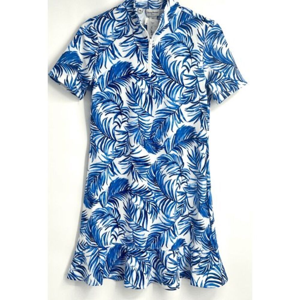 Tommy Bahama NWT size S blue palms dress golf tennis pickleball - Picture 9 of 13